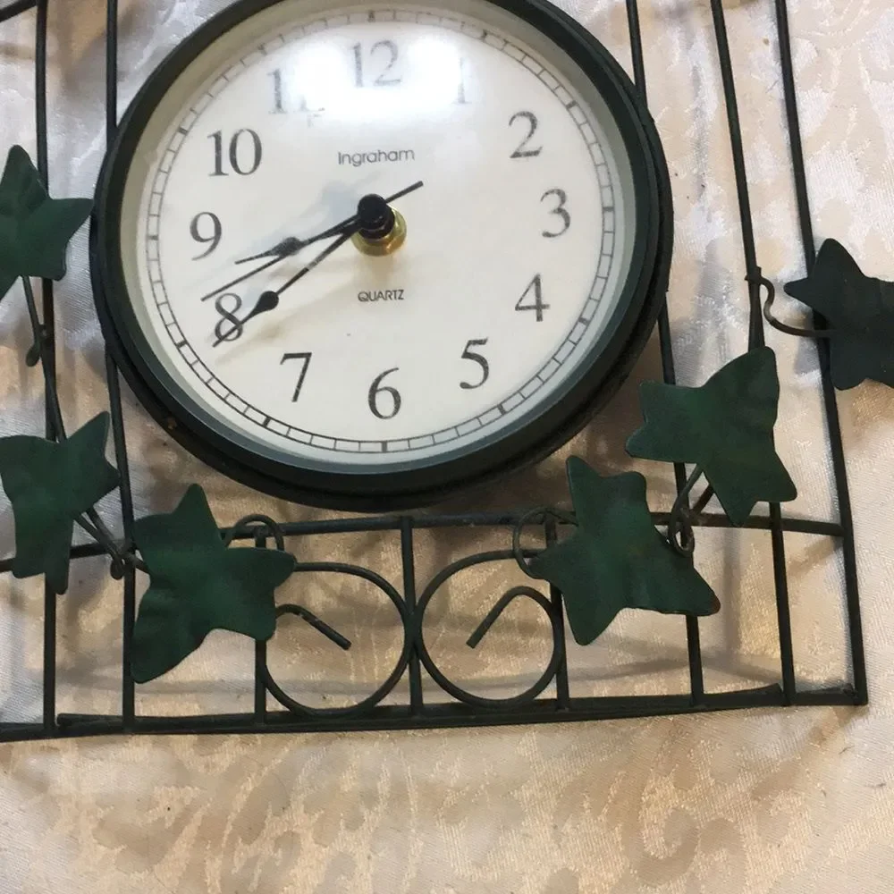 Vintage Birdcage Ingraham Quartz Wall Mantle Clock